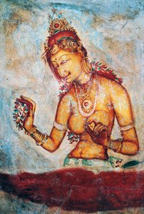 Panny z Sigiriya, fresk, stanowisko archeologiczne Sigiriya (lista światowego dziedzictwa UNESCO