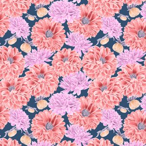 Kolorystyka wzoru Dahlia Hero nr 2, 2020 (ołówek grafitowy i cyfrowy) autorstwa Stacy Hsu