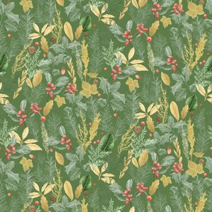 Holiday holly pattern tumma, 2021 (grafiittikynä & digitaalinen) kiillotusaine