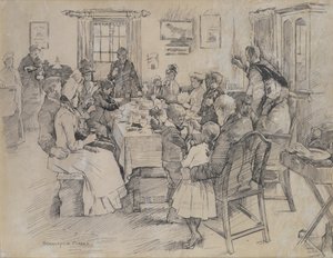 Zdrowie Panny Młodej (atrament na papierze) autorstwa Stanhope Alexander Forbes