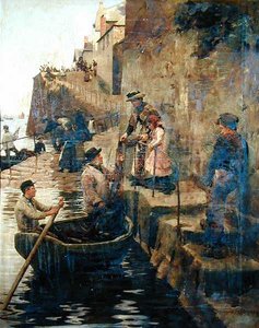 Poślizg (olej na płótnie) autorstwa Stanhope Alexander Forbes