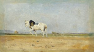 Koń pługowy na polu, 18701874.