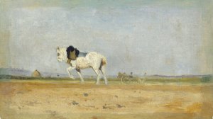Koń pociągowy na polu autorstwa Stanislas Lepine