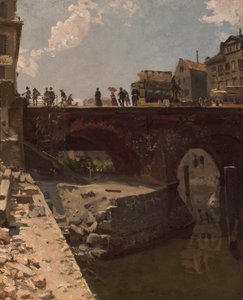 Most we francuskim mieście autorstwa Stanislas Victor Edouard Lepine