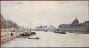 Pont des Arts, widok z Pont Royal, ok. 1884 r. (olej) autorstwa Stanislas Victor Edouard Lepine