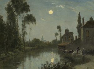 Księżycowa rzeka, ok. 1866-?70 autorstwa Stanislas Victor Edouard Lepine