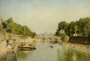 Brzegi Sekwany wiosną (olej na płótnie) autorstwa Stanislas Victor Edouard Lepine