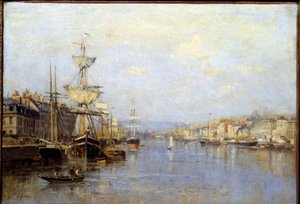 Widok na port w Rouen Malarstwo Stanislasa Lepine