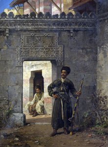 ""Les gardes tcherkesses"" (Gwardia czerkieska) peinture de Stanislav Khlebovsky (Khlebovski) (1835-1884) - 1880 - Olej na płótnie wym. 55,5x41,2 cm Kolekcja prywatna autorstwa Stanislaus von Chlebowski
