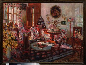 Wnętrze rezydencji Brasovo. Malarstwo Stanisława Julianowicza Żukowskiego (Żukowski) (1873-1944), olej na płótnie autorstwa Stanislav Joulianovitch Joukovski