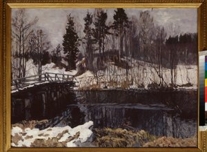 Wiosna. Obraz Stanisława Julianowicza Żukowskiego (Żukowski) (1873-1944), olej na płótnie. Sztuka rosyjska, początek XX wieku, secesja, modernizm. Państwowe Muzeum Sztuki Republiki Karelii, Pietrozawodsk (Rosja). autorstwa Stanislav Joulianovitch Joukovski