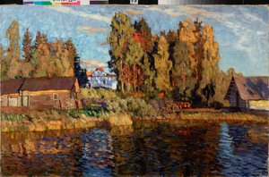 Wieczór. Malarstwo Stanisława Julianowicza Żukowskiego (Żukowski) (1873-1944), olej na płótnie
