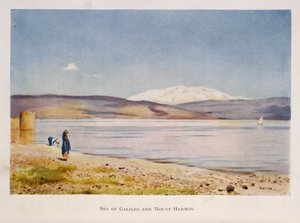Morze Galilejskie w kierunku góry Hermon (w Syrii), Palestyna 1906