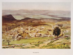 Akwarela Stanleya Inchbolda przedstawiająca Nazaret w Palestynie 1906