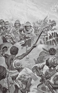 Camerons Rushing the Zareba at the Atbara (litografia) autorstwa Stanley L. (after) Wood