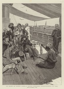 Na pokładzie orientalnego liniowca, rozrywka rdzennych wróżbitów w Suezie autorstwa Stanley L. Wood