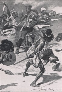 Bitwa pod Abu-Klea, 17 stycznia 1885, ilustracja z brytyjskich bitew na lądzie i morzu, 1915