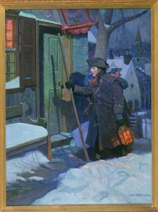 Sylwester (lub Straż Nocna) (olej na płótnie) autorstwa Stanley Massey Arthurs