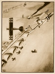Pułkownik Bishop zyskuje V.C, ilustracja z „Latających wspomnień” Johna Hamiltona