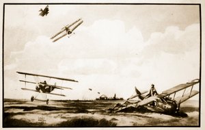 Śmierć Richthofena, ilustracja z „Latających wspomnień” Johna Hamiltona