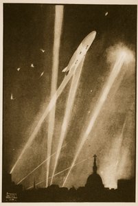 Zeppelin Raid w Londynie, ilustracja z „Flying Memories” Johna Hamiltona