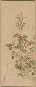 Piwonie i lilie, okres Momoyama lub Edo, 1568-1615.
