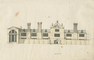 Sala Blithfield: przyciemniany rysunek piórem i [XVIII wiek] (rysunek) autorstwa Stebbing Shaw