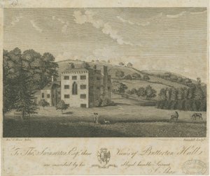 Butterton Hall: grawerowanie i [XVIII wiek] autorstwa Stebbing Shaw