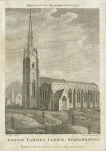 Kościół Clifton Campville: grawerowanie, nd [1790] autorstwa Stebbing Shaw