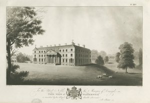 Fisherwick Hall: rycina akwatinta, bd [ok. 1797] (druk) autorstwa Stebbing Shaw