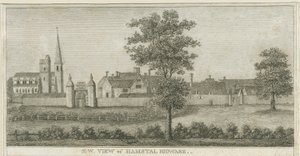 Hamstall Ridware - Kościół i Dwór: grawerowanie, bd [1762-1802] (druk) autorstwa Stebbing Shaw