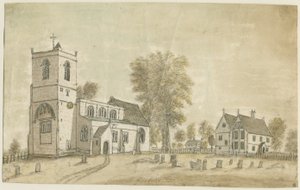 Kościół Hanbury: malowanie akwarelą, 1791 autorstwa Stebbing Shaw