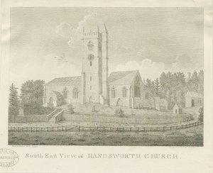 Kościół Handsworth: grawerowanie autorstwa Stebbing Shaw