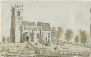 Kings Bromley Church: malarstwo akwarela i [ok. 1796] autorstwa Stebbing Shaw