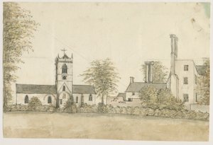 Lapley Church: malarstwo akwarelowe, bd [1762-1802] autorstwa Stebbing Shaw