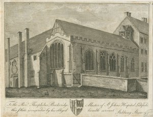 Lichfield - Szpital i kaplica św. Jana: grawerowanie, nd [1762-1798] (druk) autorstwa Stebbing Shaw