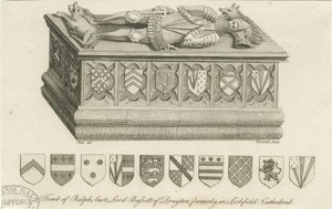 Katedra w Lichfield - Grób Lorda Bassetta: grawerowanie i [ok. 1791] (druk) autorstwa Stebbing Shaw