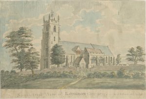 Kościół Longdon: malowanie akwarelą, 1795/6 autorstwa Stebbing Shaw
