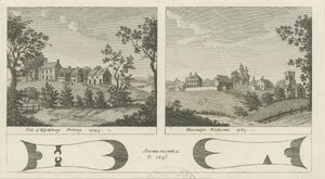 Mavesyn Ridware Hall - Brama: grawer, 1785 autorstwa Stebbing Shaw