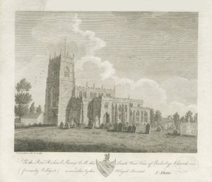 Penkridge Church: grawerowanie i [koniec XVIII wieku] (druk) autorstwa Stebbing Shaw