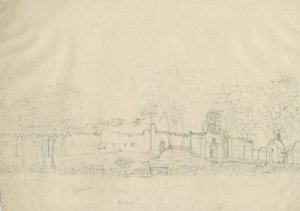 Zamek/Sala Rushall: rysunek ołówkiem, bd [1762-1802] (rysunek) autorstwa Stebbing Shaw