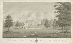 Somerford Hall: grawerowanie i [koniec XVIII wieku] (druk) autorstwa Stebbing Shaw