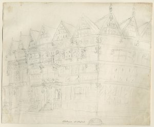Stafford - Starożytny "Wysoki Dom": rysunek ołówkiem, bd [1794] autorstwa Stebbing Shaw