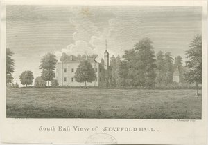 Statfold Hall: grawerowanie, nd [1762-1798] (druk) autorstwa Stebbing Shaw