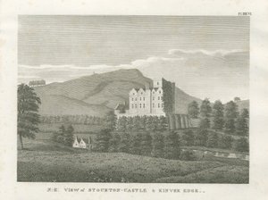 Zamek Stourton i Kinver Edge: grawerowanie, nd [1799] (druk) autorstwa Stebbing Shaw