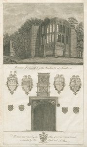Tixall Hall - Okno gotyckie i antyki heraldyczne: grawerowanie, bd [1762-1802] (druk) autorstwa Stebbing Shaw