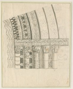 Tutbury Priory Church - West Doorway: rysunek piórem i sepia, nd [1762-1802]