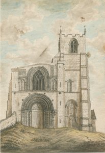 Tutbury Priory Church: malowanie akwarelą, bd [1762-1802] autorstwa Stebbing Shaw