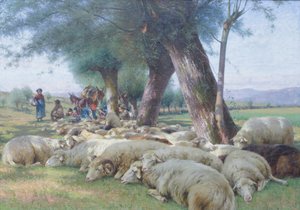 Owca w spoczynku, ok. 1900 (olej na płótnie)