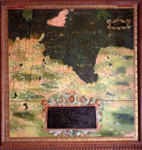 Afrique du Nord: Mapa regionu Cyrenaic i Marmarique wykonana przez Stefano Bonsignori (?-1589) włoskiego kosmografa i malarza. Około 1581 r. Florencja, Palazzo Vecchio, Sala del Mappamondo